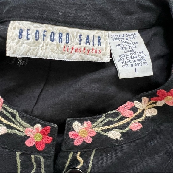 Bedford Faire Floral Embroidered Jacket Size Large - Picture 8 of 8